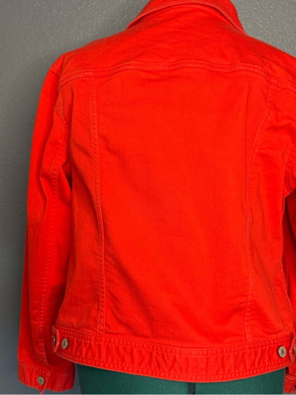 Talbots Bright Red Utility Jacket Structured Button Front Layer Size XL - Picture 7 of 13